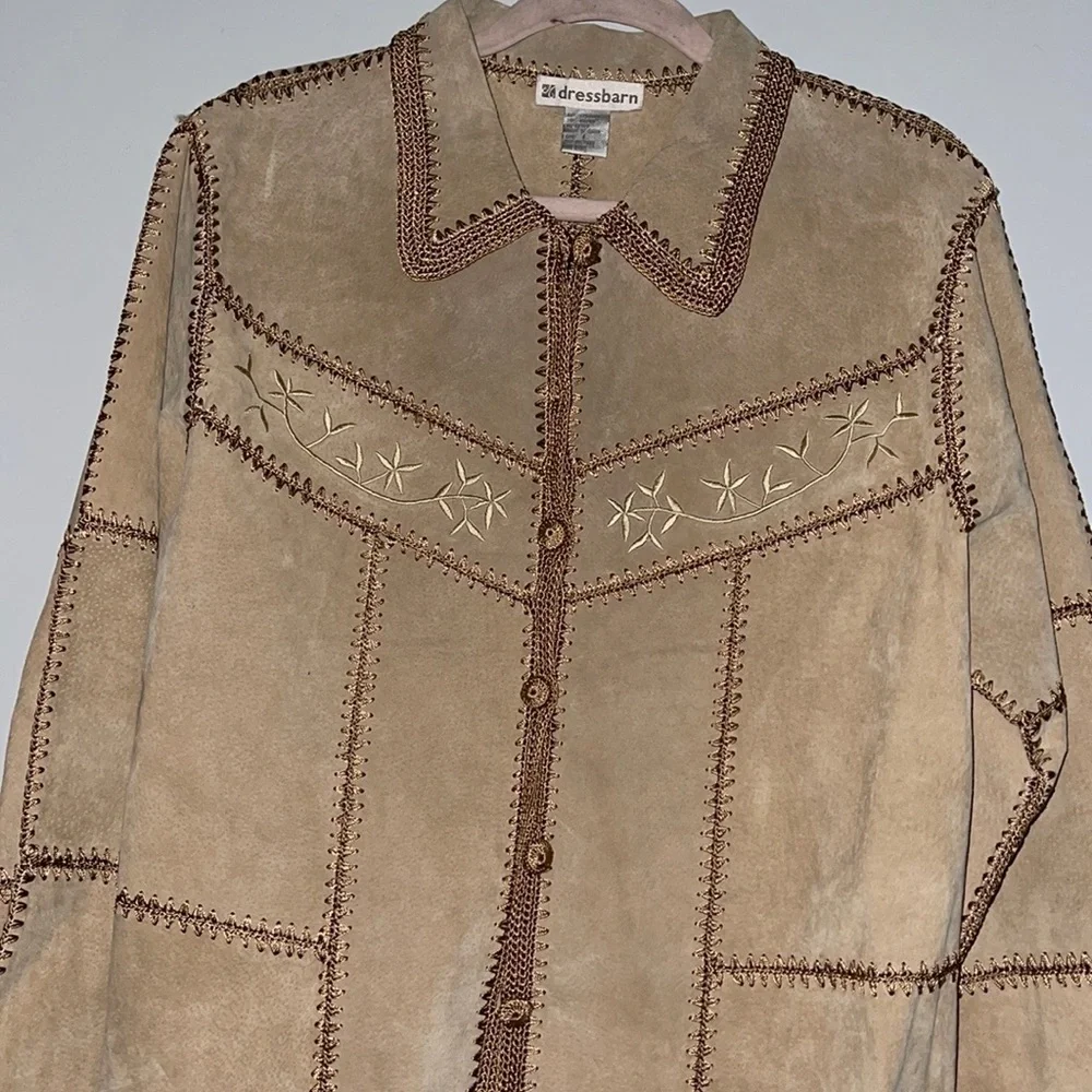 NWOT Dress Batn Boho Fringe leather Blend jacket - Picture 4 of 9